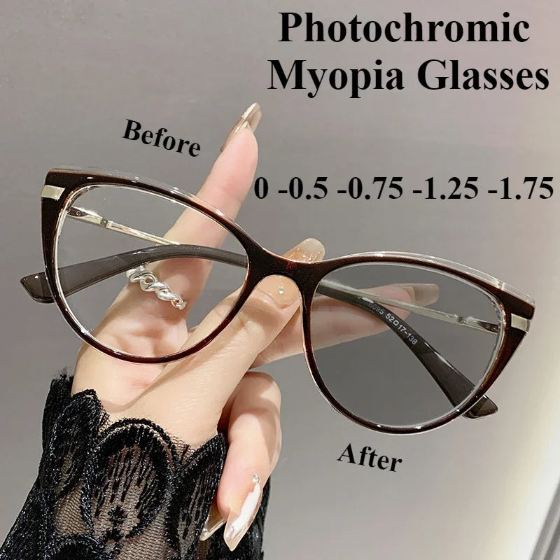 Stylish Cat Eye Myopia Glasses | Anti Blue Light Protection