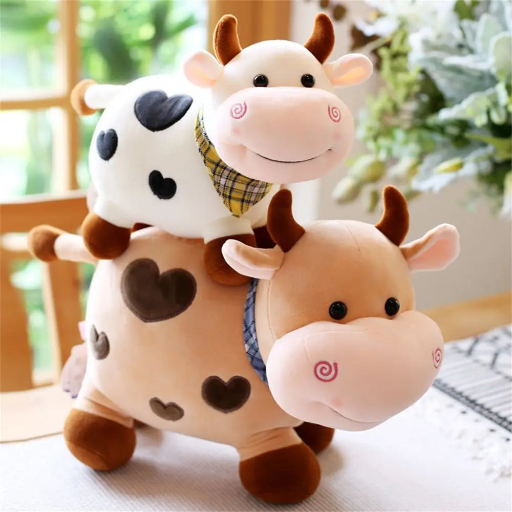 Cute Cow Plush Toy | Soft Kawaii Animal Decor for All Ages