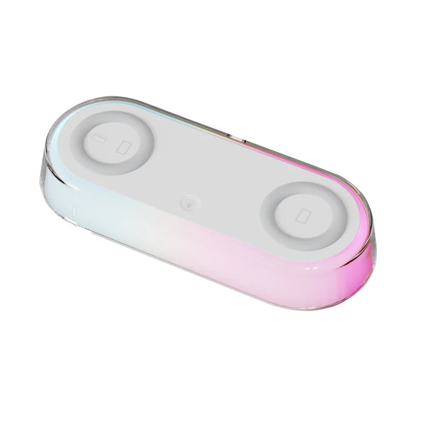 15W Wireless Charger Alarm Clock with LED Night Light — Multifunction Bedside Dock, Digital Thermometer & Time Display for iPhone 17 / 16 / 15 / 14 / 13 & Qi-Compatible Phones