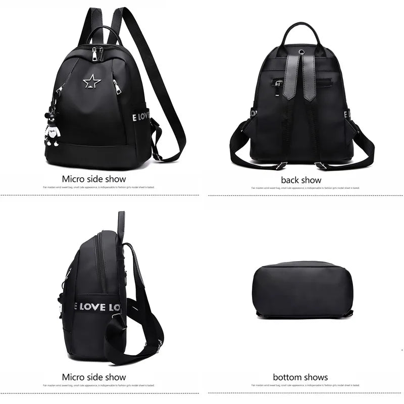 Large Capacity Women's Nylon Backpack | Stylish Casual Shoulder Bag