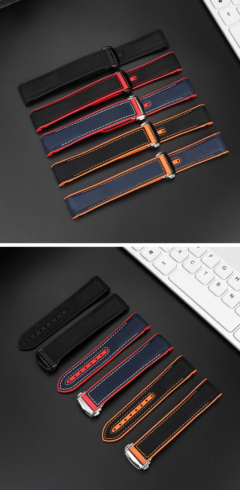 Versatile Nylon Rubber Watchband | Durable Comfort Strap