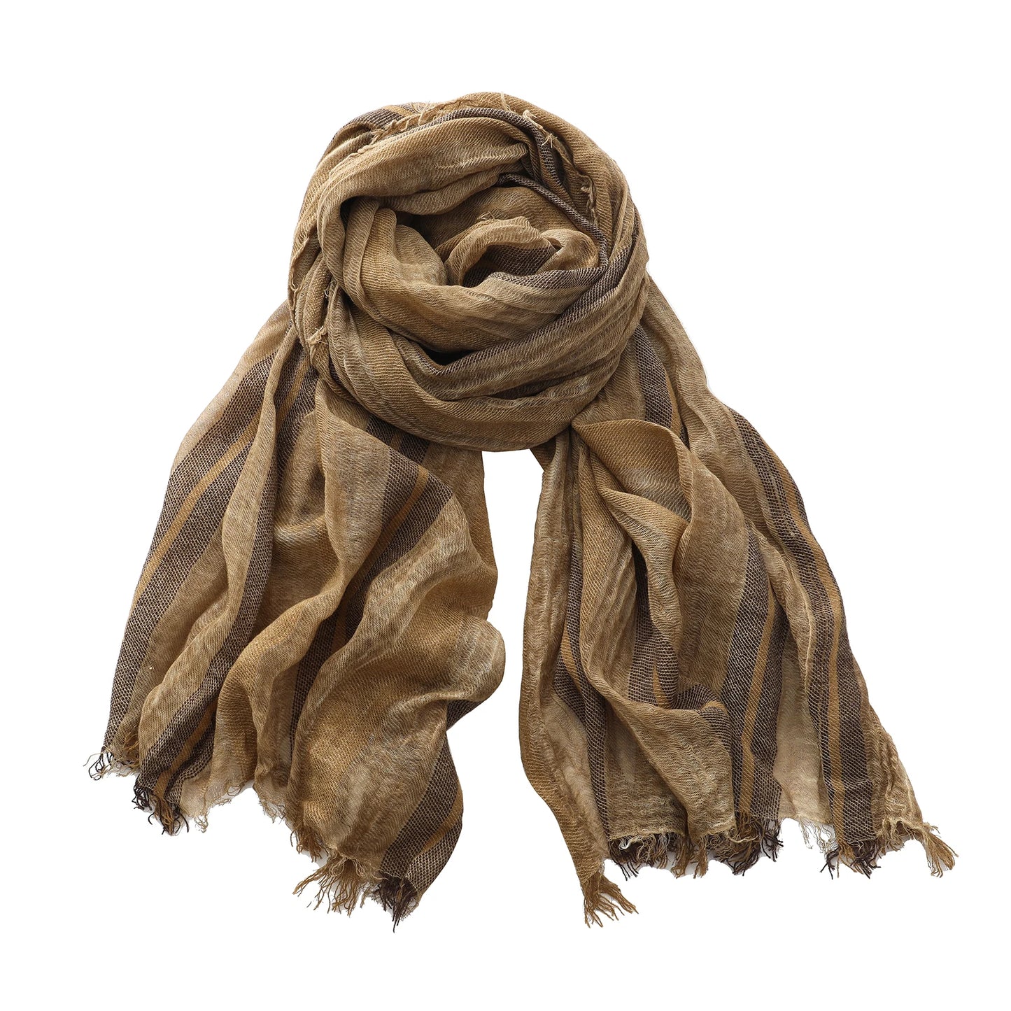 Men's Cotton Linen Striped Scarf | Warm & Stylish Winter Accessory