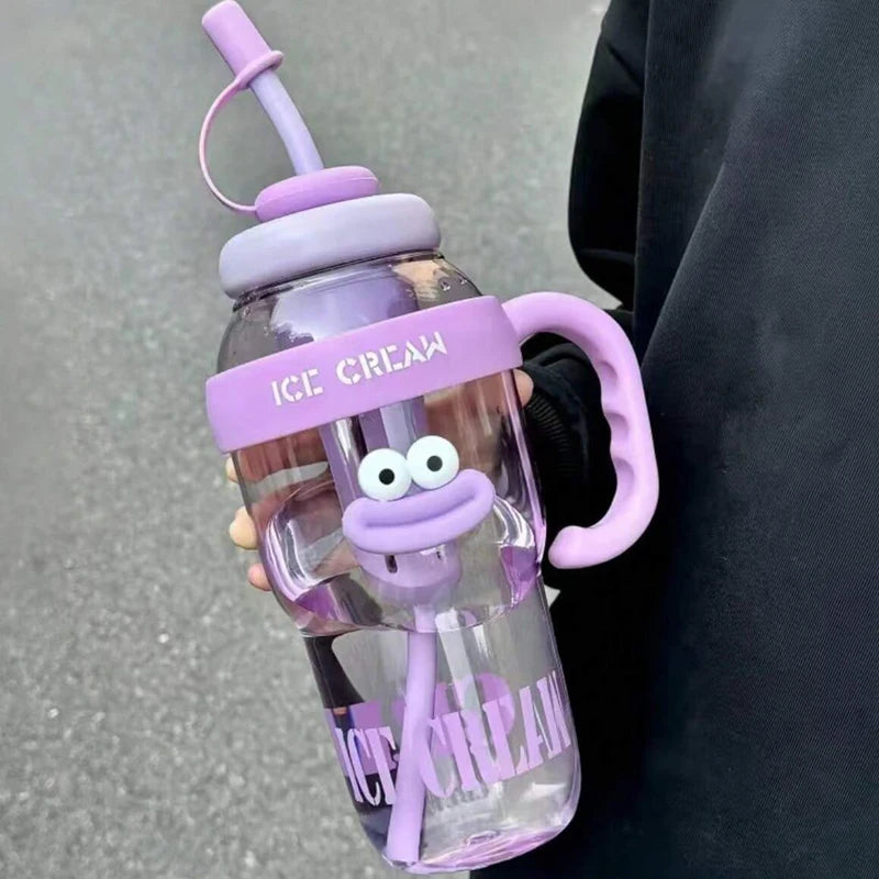 Stylish Large-Capacity Sports Water Bottle with Straw | Portable & Durable