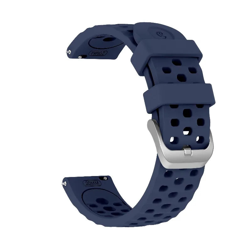 20mm Hollow Out Silicone Watch Band | Sport Waterproof Replacement Strap