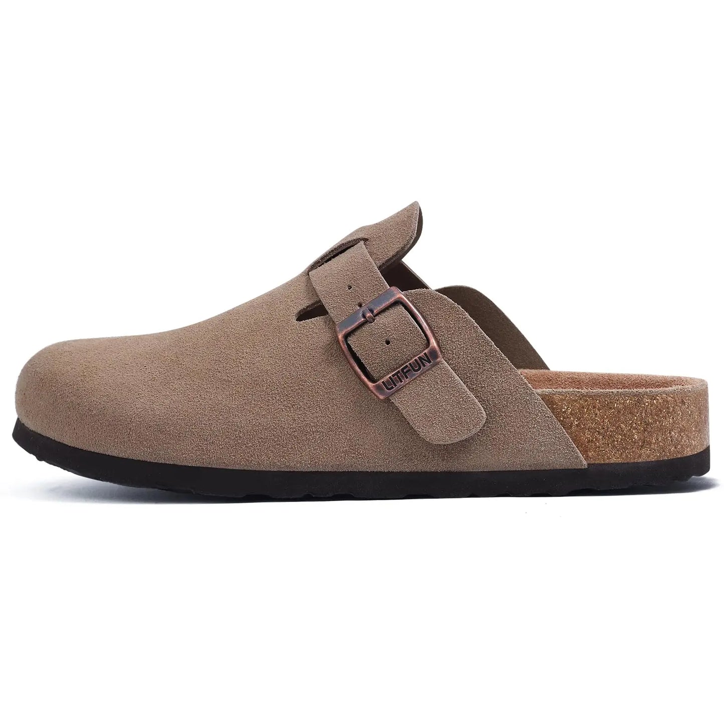 Women's Genuine Leather Clogs with Cork Footbed | Slip-On Comfort Slippers