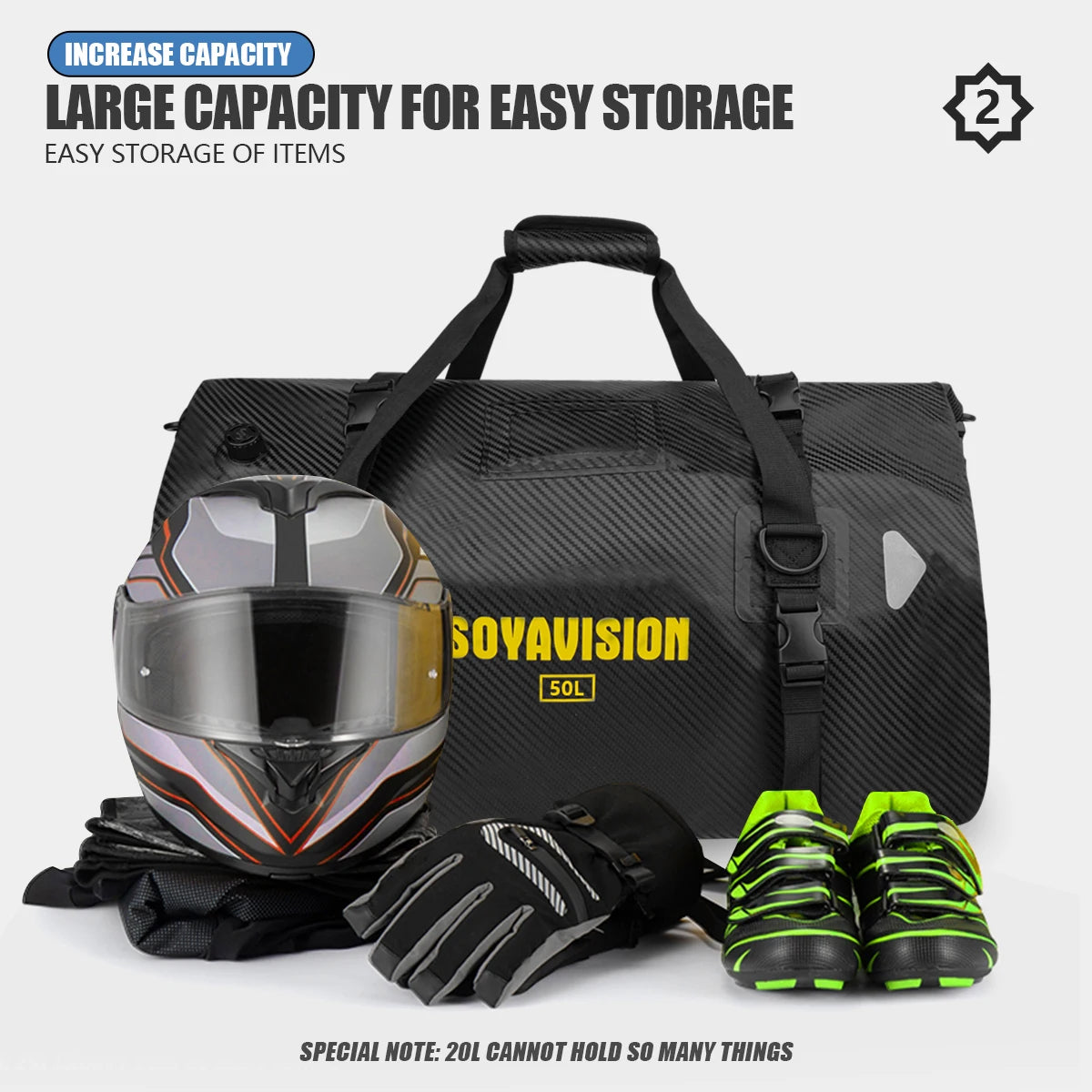 Waterproof Motorcycle Rear Seat Bag | Versatile Travel Duffel Bag