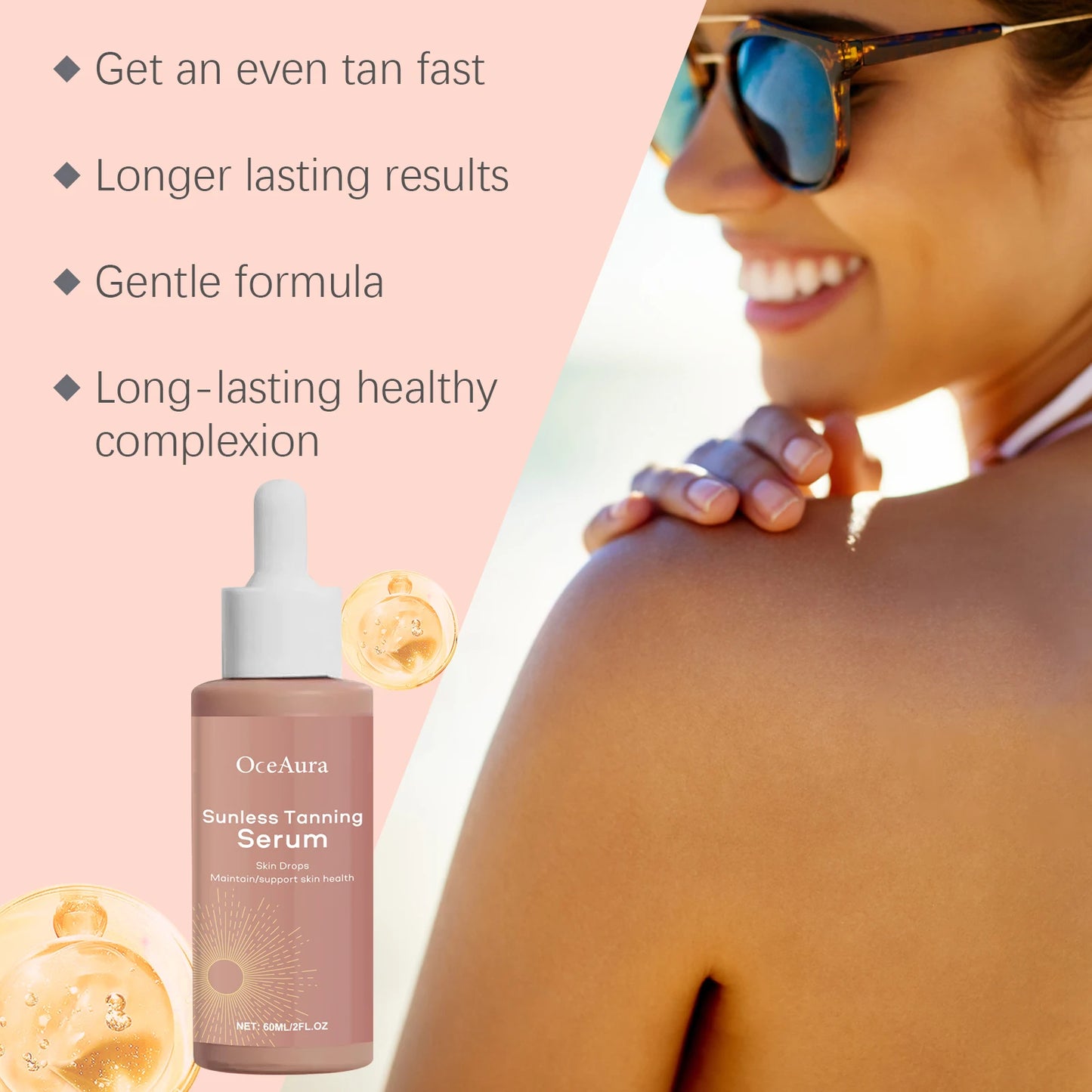 Sunless Self Tanning Drops | Long Lasting Natural Tan Serum