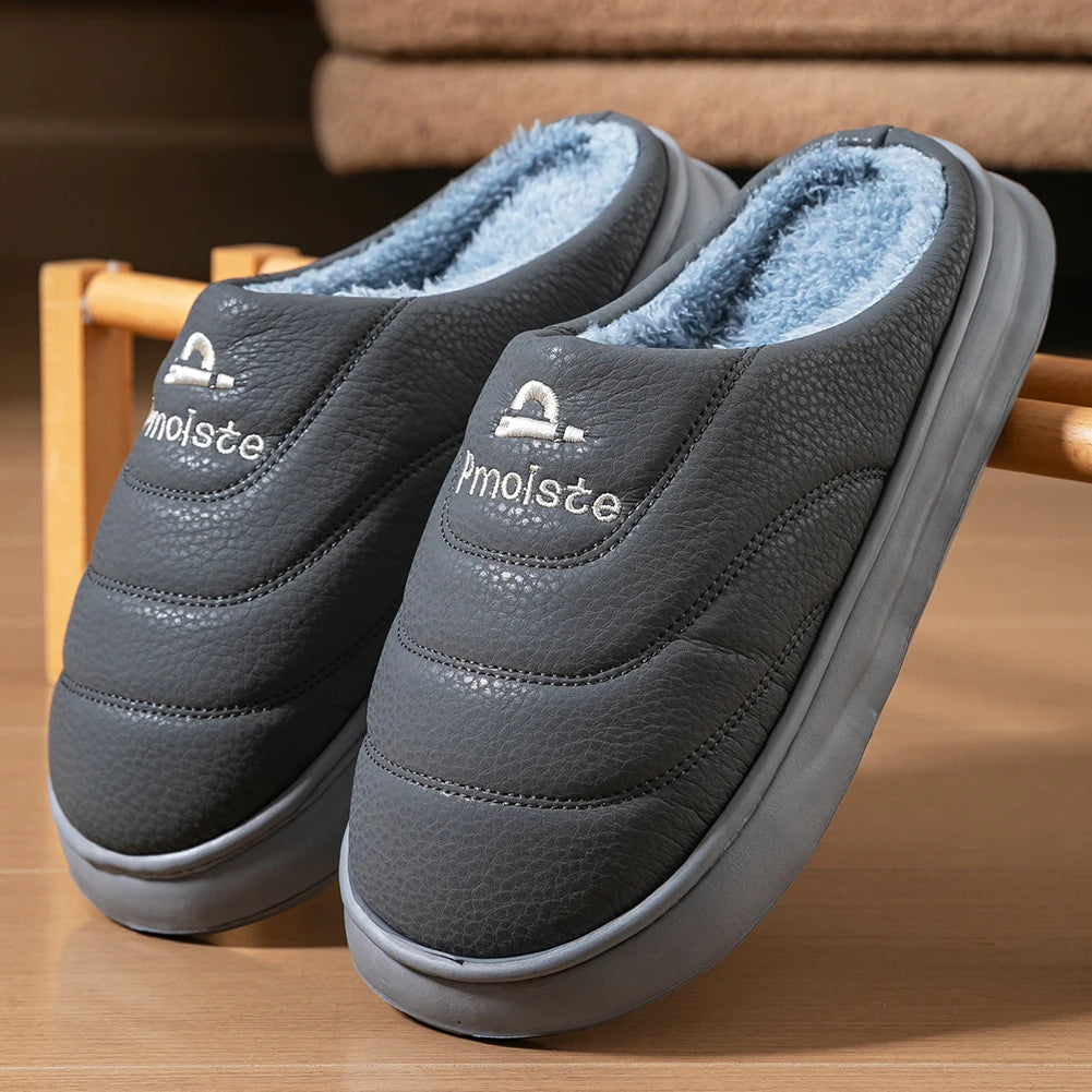 Men's Warm Memory Foam Plush Slippers | Cozy Winter House Shoes