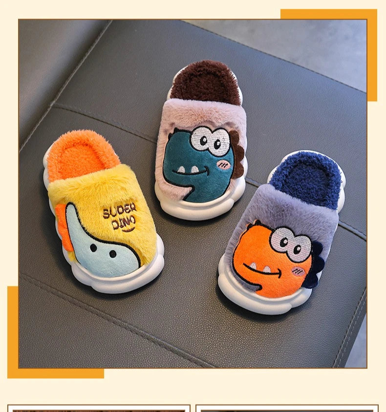 Cute Dinosaur Slippers for Kids | Warm and Cozy Indoor Shoes