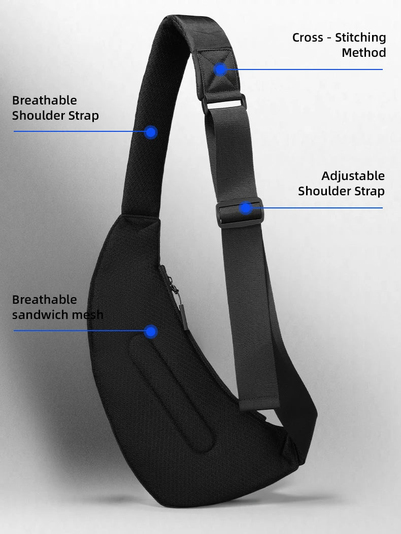 Durable Men's Sling Bag | Waterproof Crossbody & Waist Pack