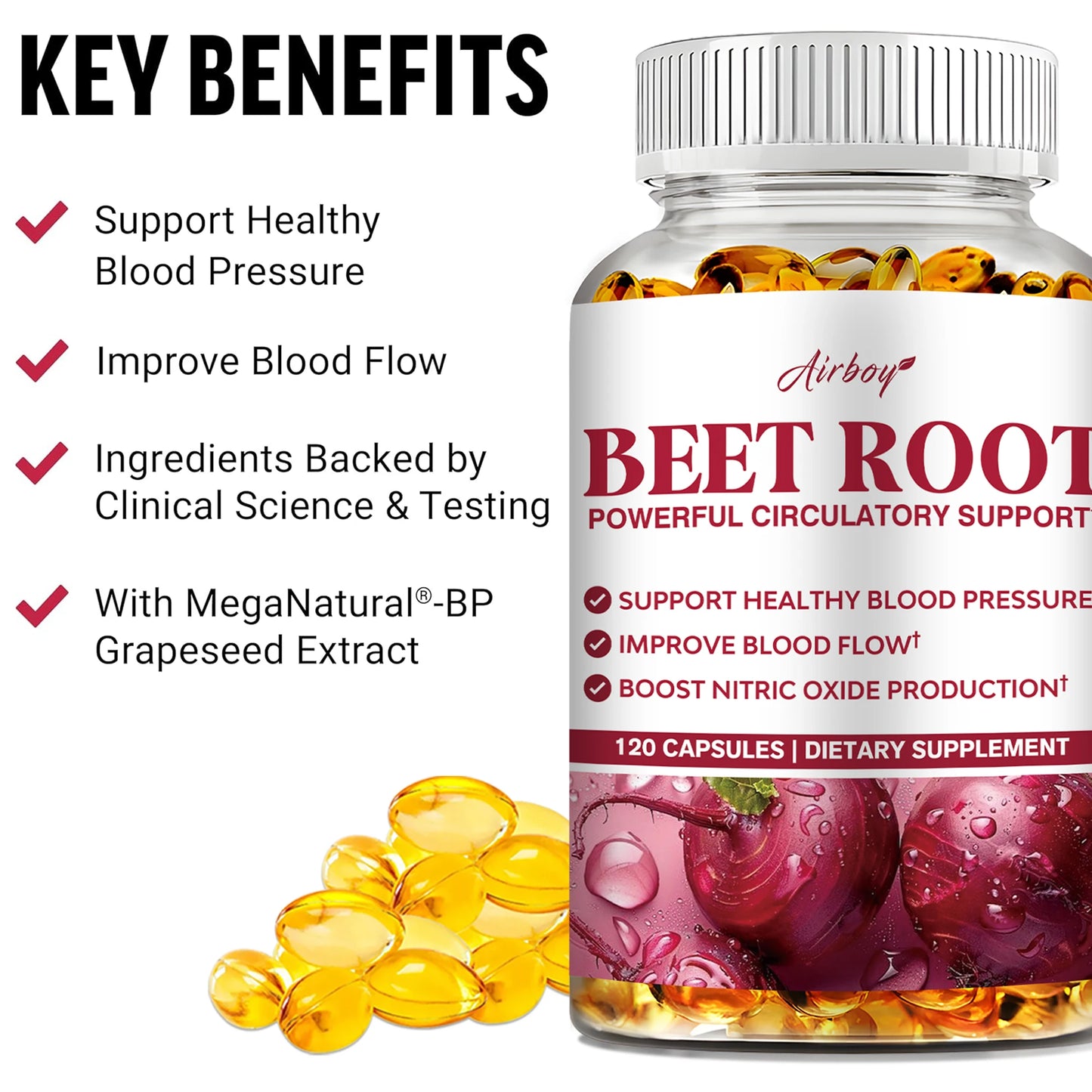 Beetroot Capsules for Heart Health & Blood Circulation Support