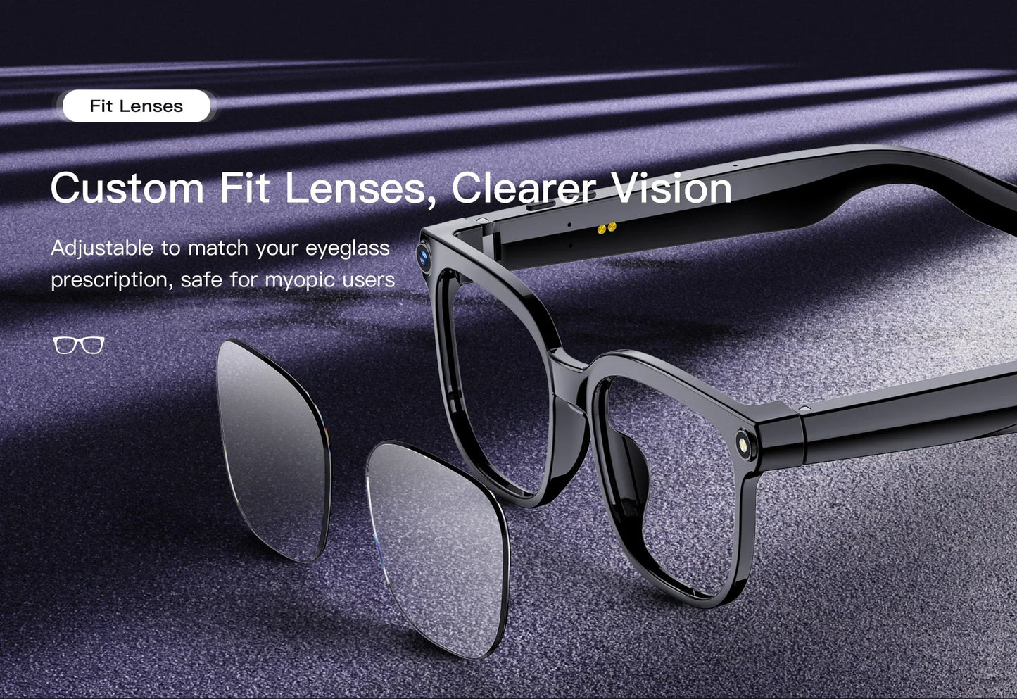 Men's AI Smart Glasses | Dual Camera Translation & Bluetooth Calling