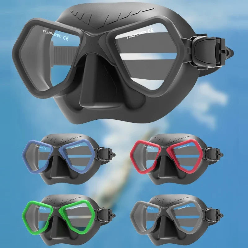 Professional Low Volume Diving Mask | Anti-Fog Silicone Snorkel Gear