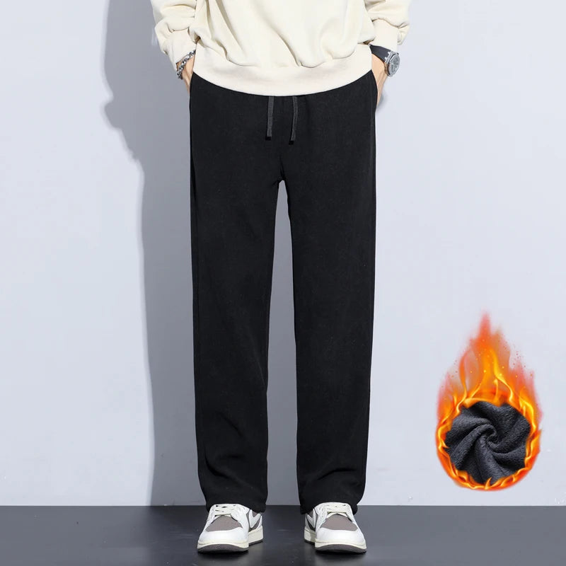 Men’s Thermal Fleece Pants | Cozy Wide-Leg Winter Sweatpants