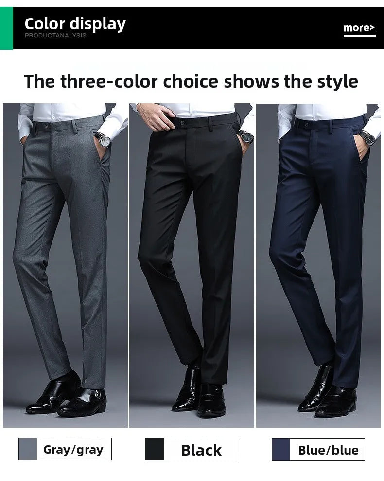 Men's Relaxed Fit Business Suit Pants | Stylish Office Trousers