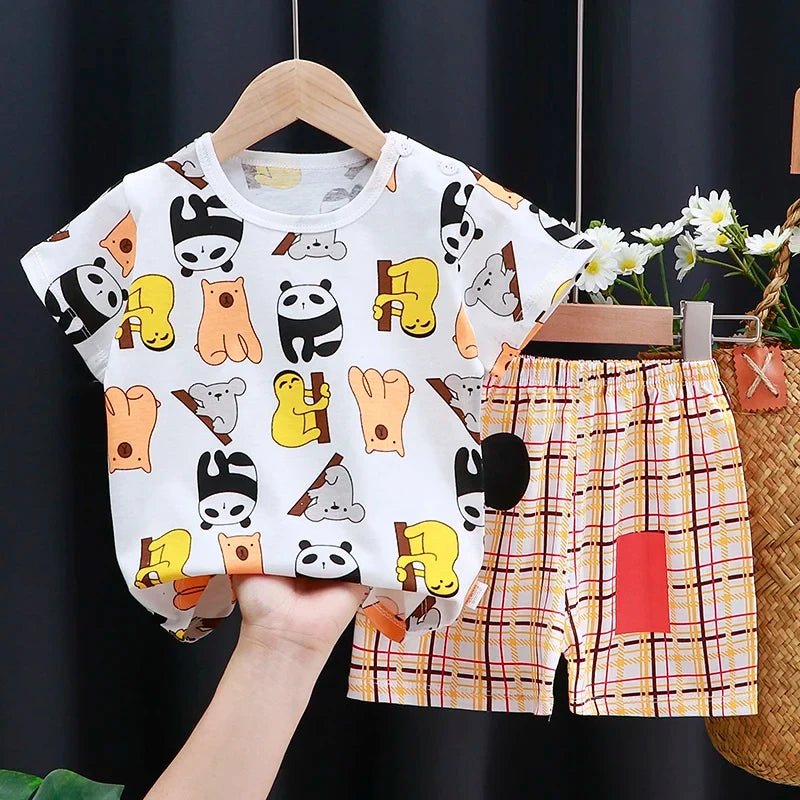 Kids Summer Clothing Set | Adorable Cartoon T-Shirt & Shorts