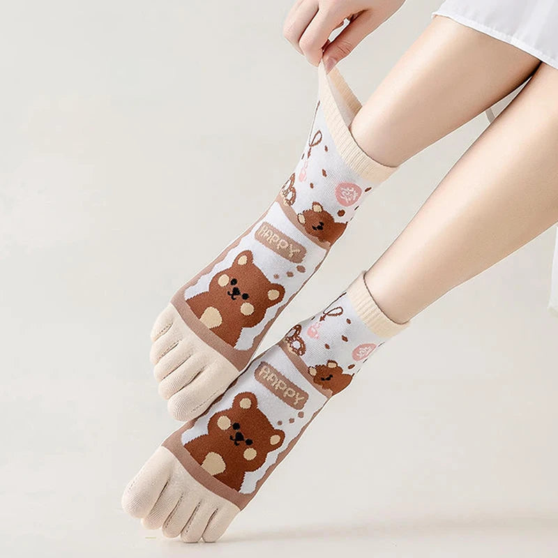 Cute Cartoon Split-Toe Socks for Women | Breathable Kawaii Comfort