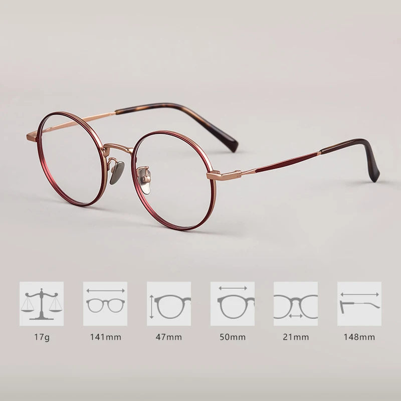 Ultra-Light Retro Round Eyeglasses | Stylish Titanium Frames