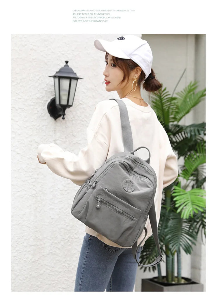 Women's Nylon Oxford Backpack | Stylish Small Rucksack