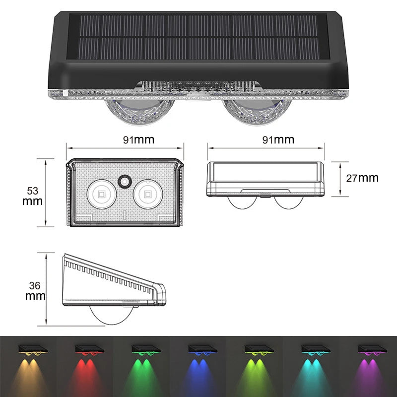 Stylish Solar Powered LED Fence Lights | Waterproof Outdoor Decor