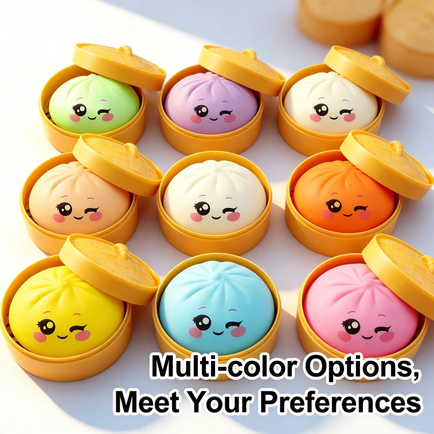 Colorful Simulated Dumpling Stress Ball Relaxing Relieving Anxiety Antistress Enhancing Happiness Rebound Stress Reliever Toy