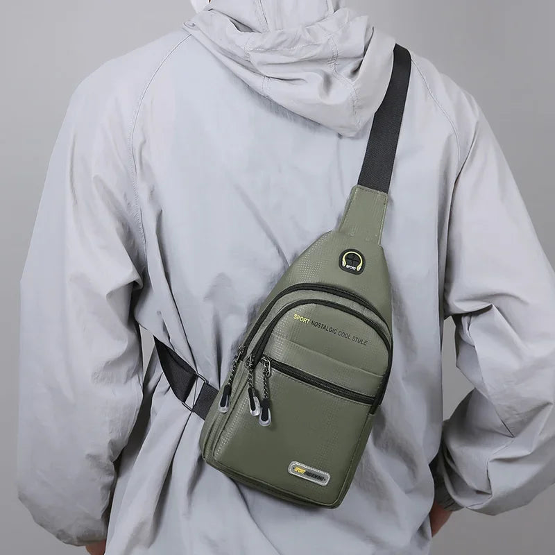 Men's Casual Shoulder Bag with Multiple Pockets for Storage Suitable for Lightweight Shoulder Bags Multifunctional Chest Bags