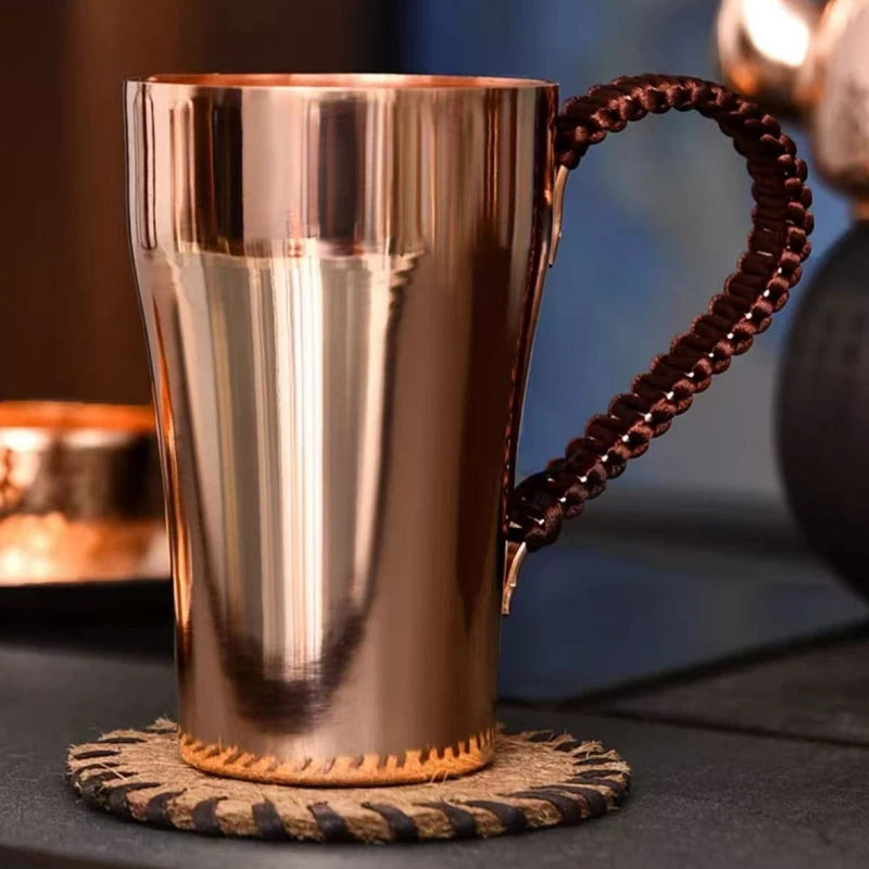 Vintage Copper Coffee Cup | Handcrafted Hammered Design Mug