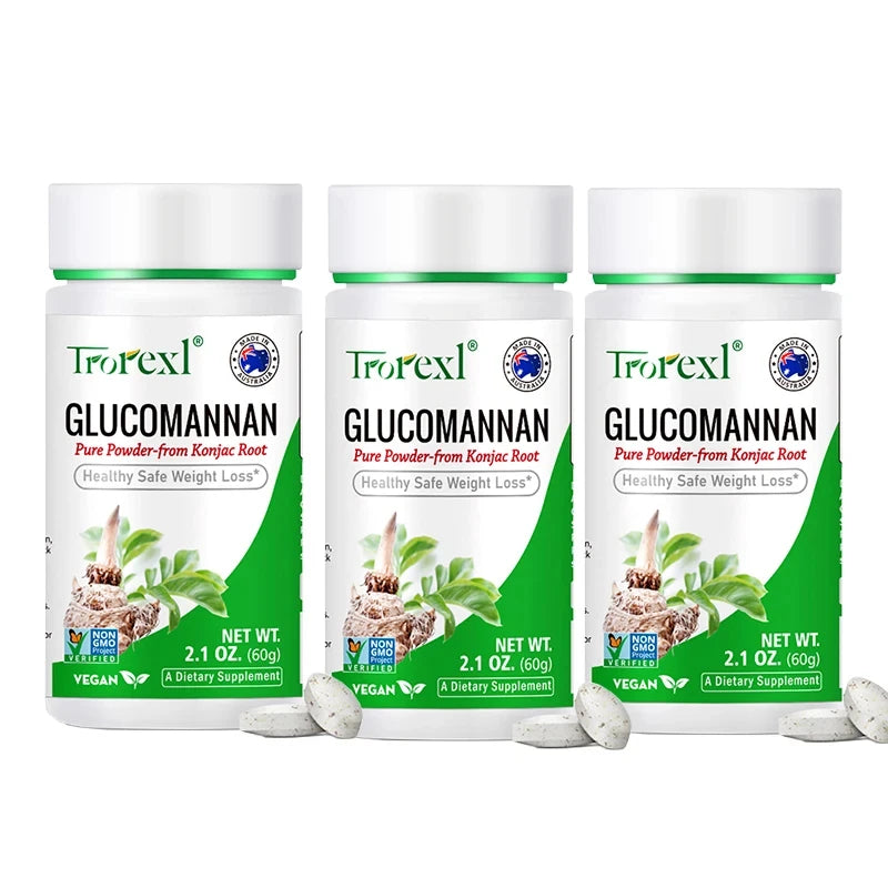 100 PCS Glucomannan Powder for Effective Weight Loss | Vegan & Gluten Free