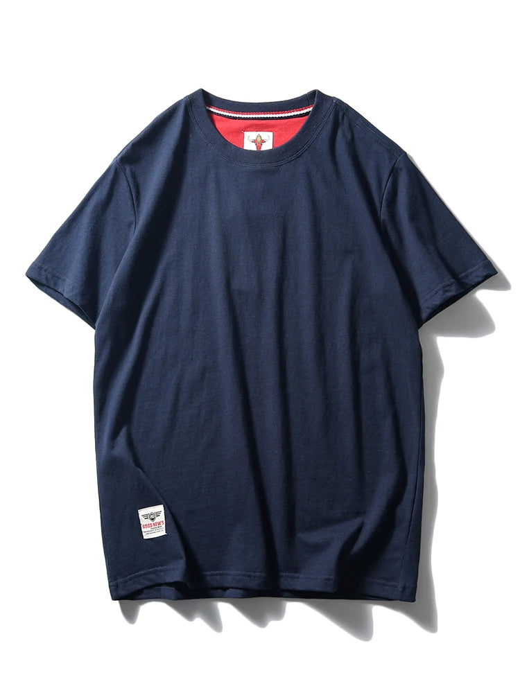 Men's Retro Solid Color Short Sleeve T-shirt | Summer Fashion Top