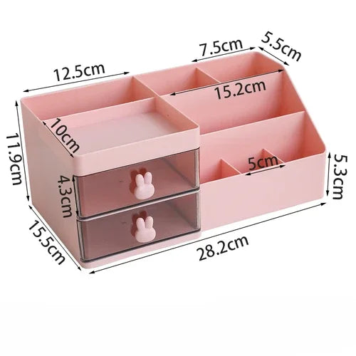 Clear Desktop Cosmetics Storage Box | Stylish Organizer & Rack