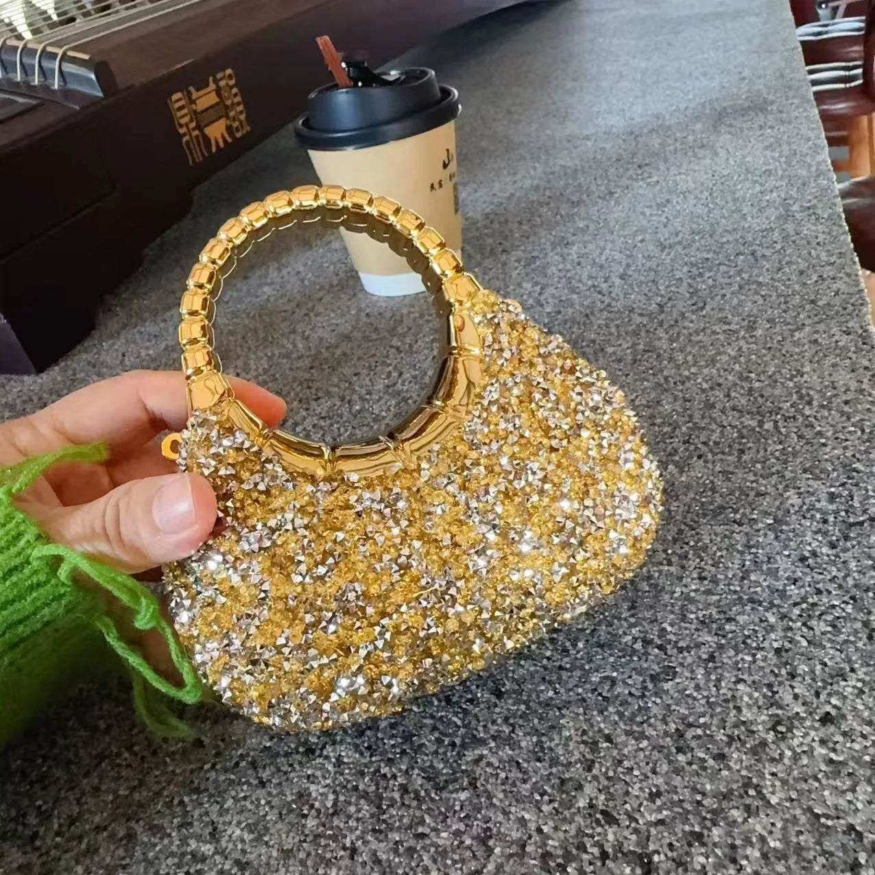 Mini Golden Pink Evening Bag | Luxury Clutch for Parties