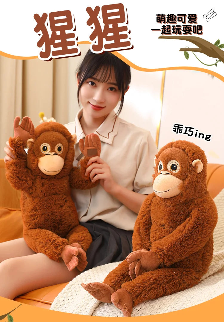 65cm Cartoon Gorilla Plush Toy | Soft Monkey Stuffed Doll