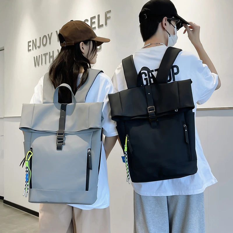 Women's Large Nylon Roll Top Backpack | Versatile Travel Companion