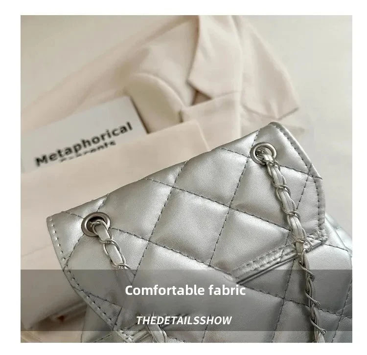 Bolso de hombro informal de verano con diseño de cuadros y gran capacidad