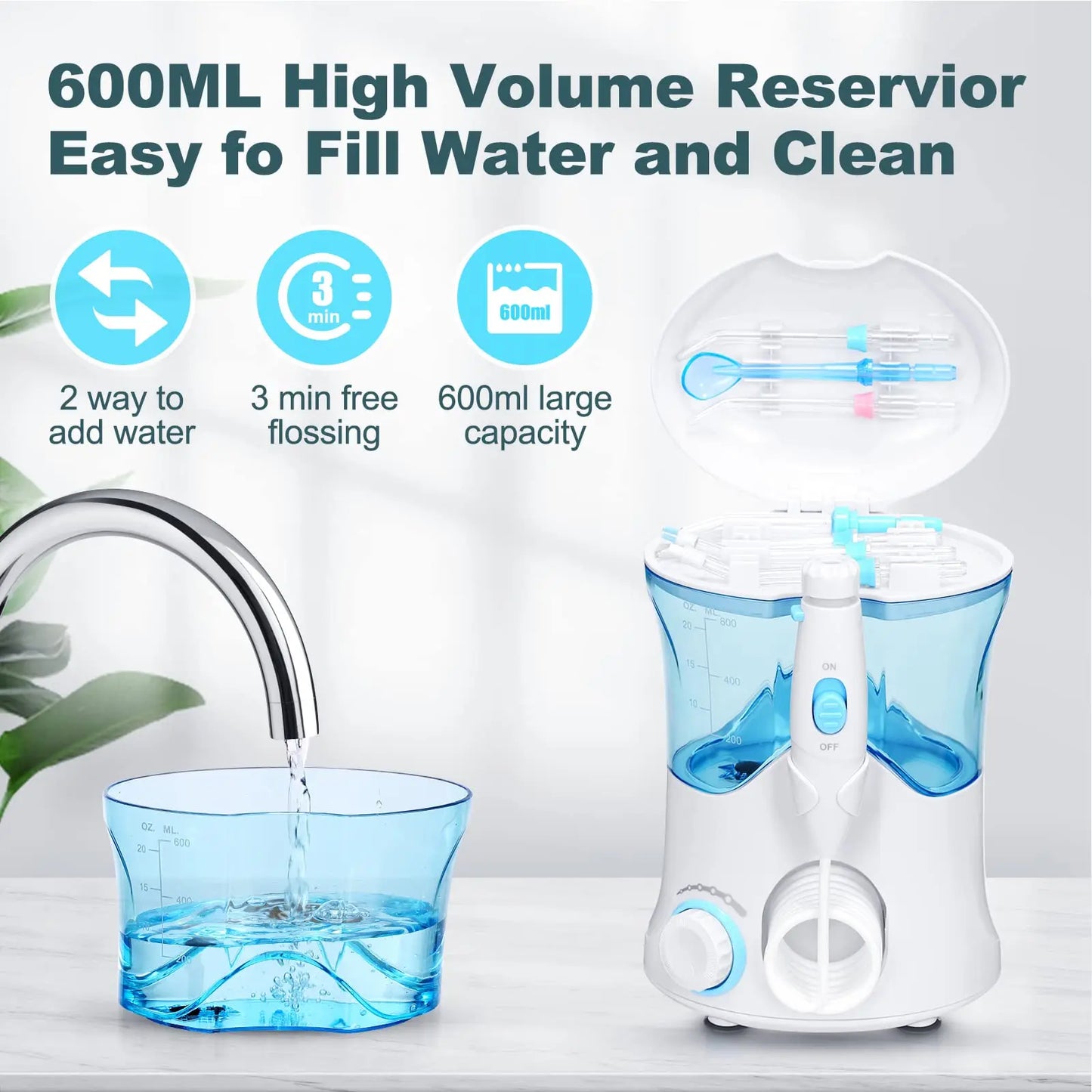 Power Dental Water Flosser | 600ml Family Oral Care Device