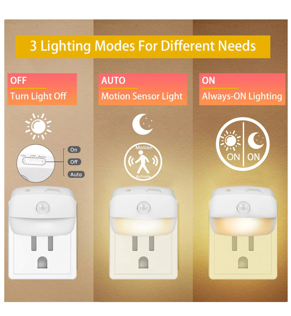 LED Motion Sensor Night Light | 3-Color Temperature Convenience