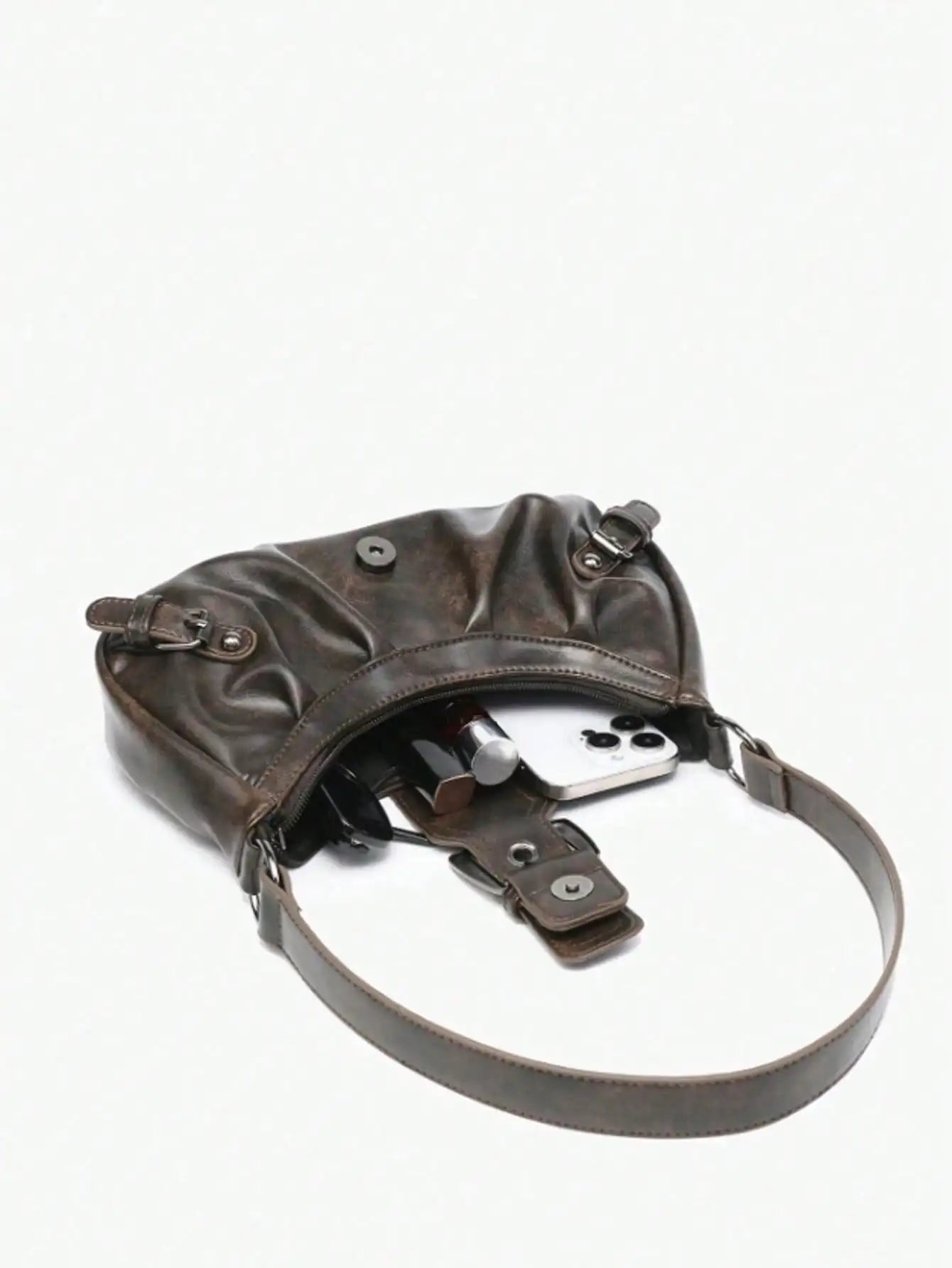 Y2K Retro Soft Matte Leather Motorcycle Bag | Stylish Shoulder Bag