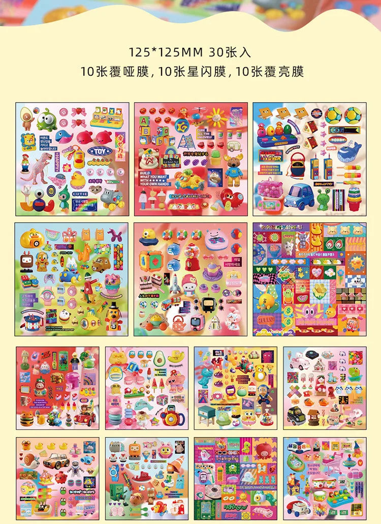 Cute Decorative Sticker Book | 30 Sheets Stationery Gift for Kids