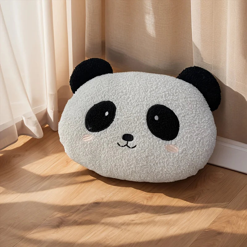 Adorable Animal Throw Pillow — Soft Round Plush Cushion with Plump Cotton Filling for Sofa, Bed, and Cozy Home Décor