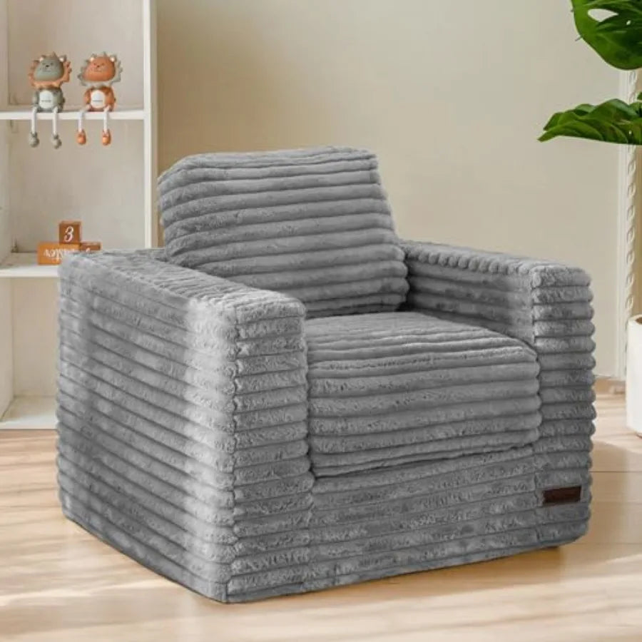 Comfy Faux Fur Bean Bag Chair | Cozy Floor Sofa with Pillows