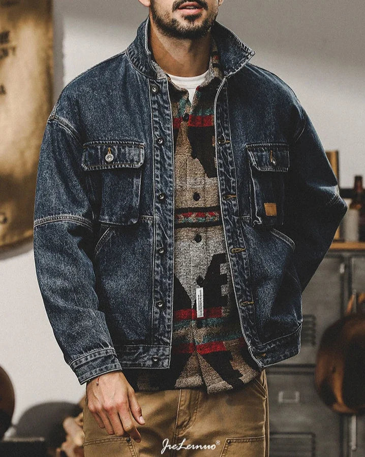 Trendy Loose Cowboy Coat for Men | Casual Denim Jackets