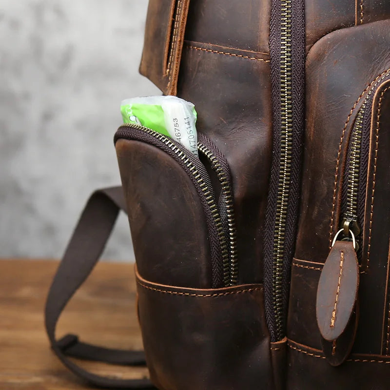 Stylish Retro Genuine Leather Men's Backpack | Travel Companion