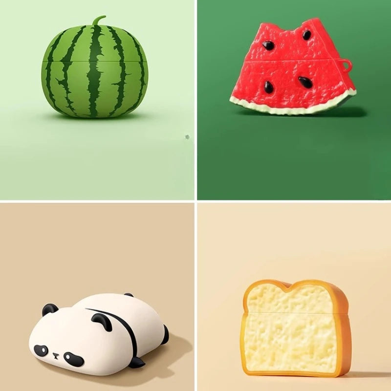 3D Kiwifruit AirPods Case | Protective Silicone Cover & Pendant