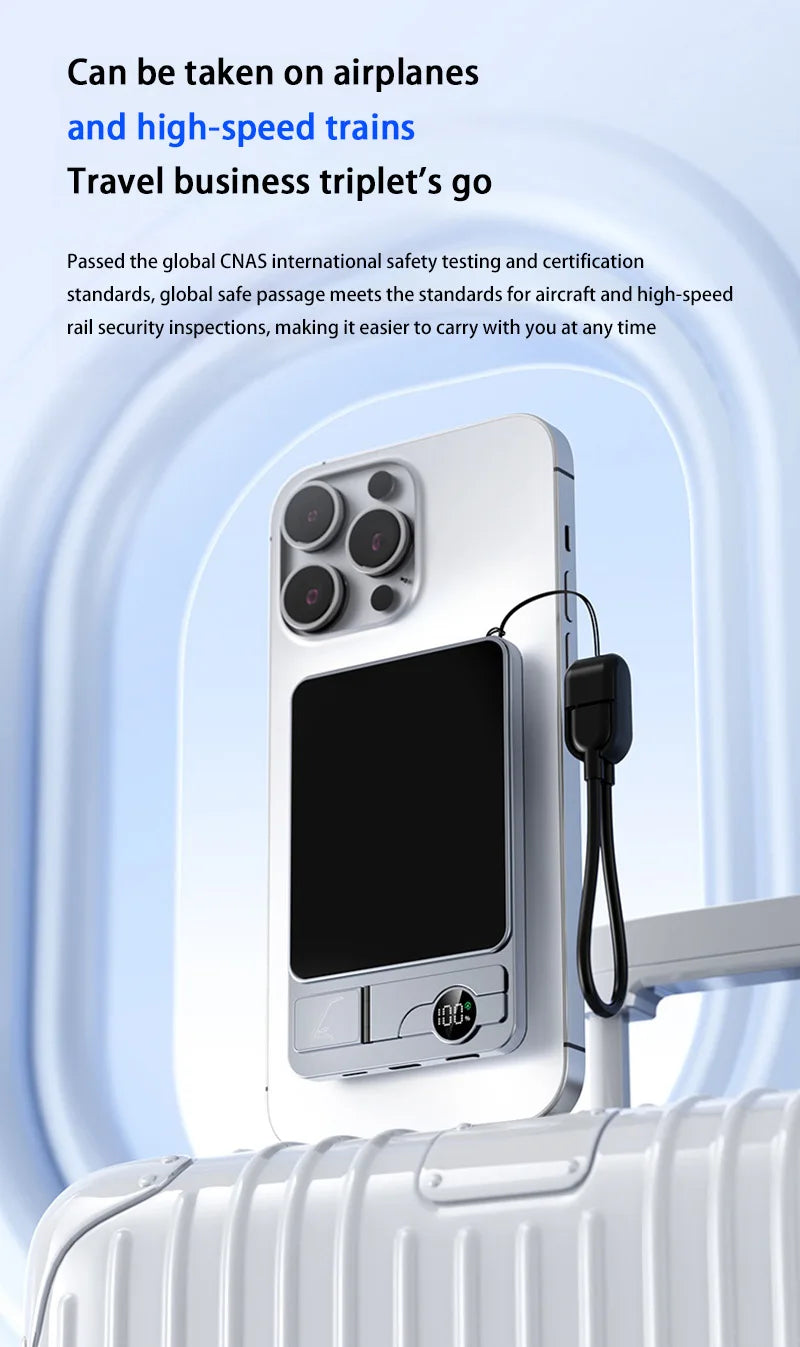 Ultra Slim Magnetic Wireless Power Bank | Fast Charging Portable Battery
