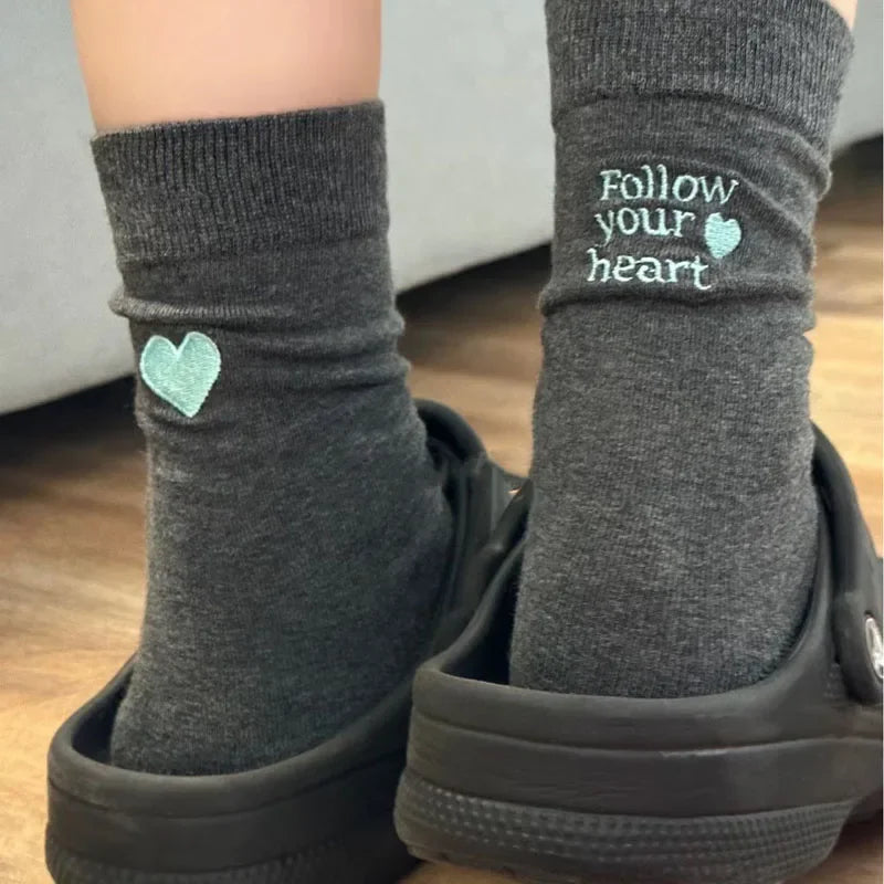 Calcetines de algodón a media pantorrilla | Calzado de invierno elegante para mujer
