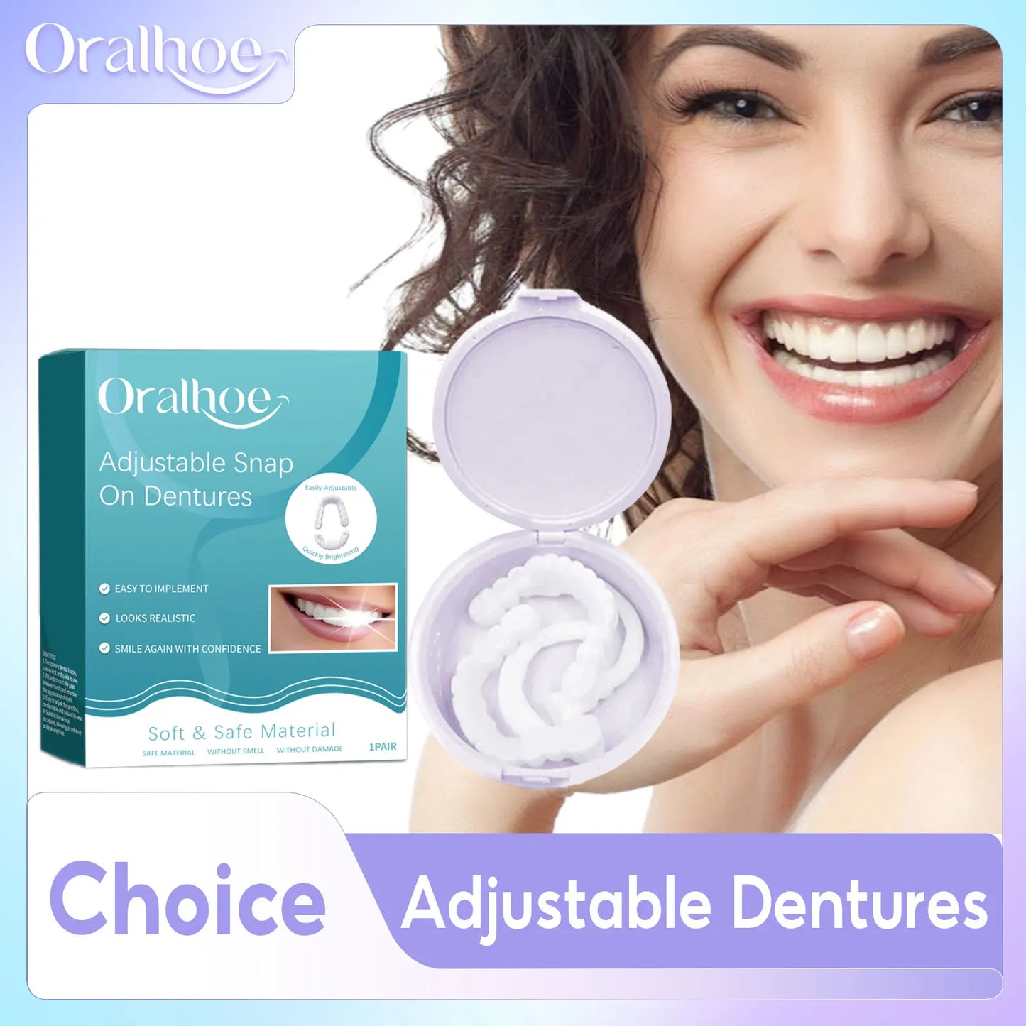 Snap On Smile Teeth – Temporary Silicone Dentures Set