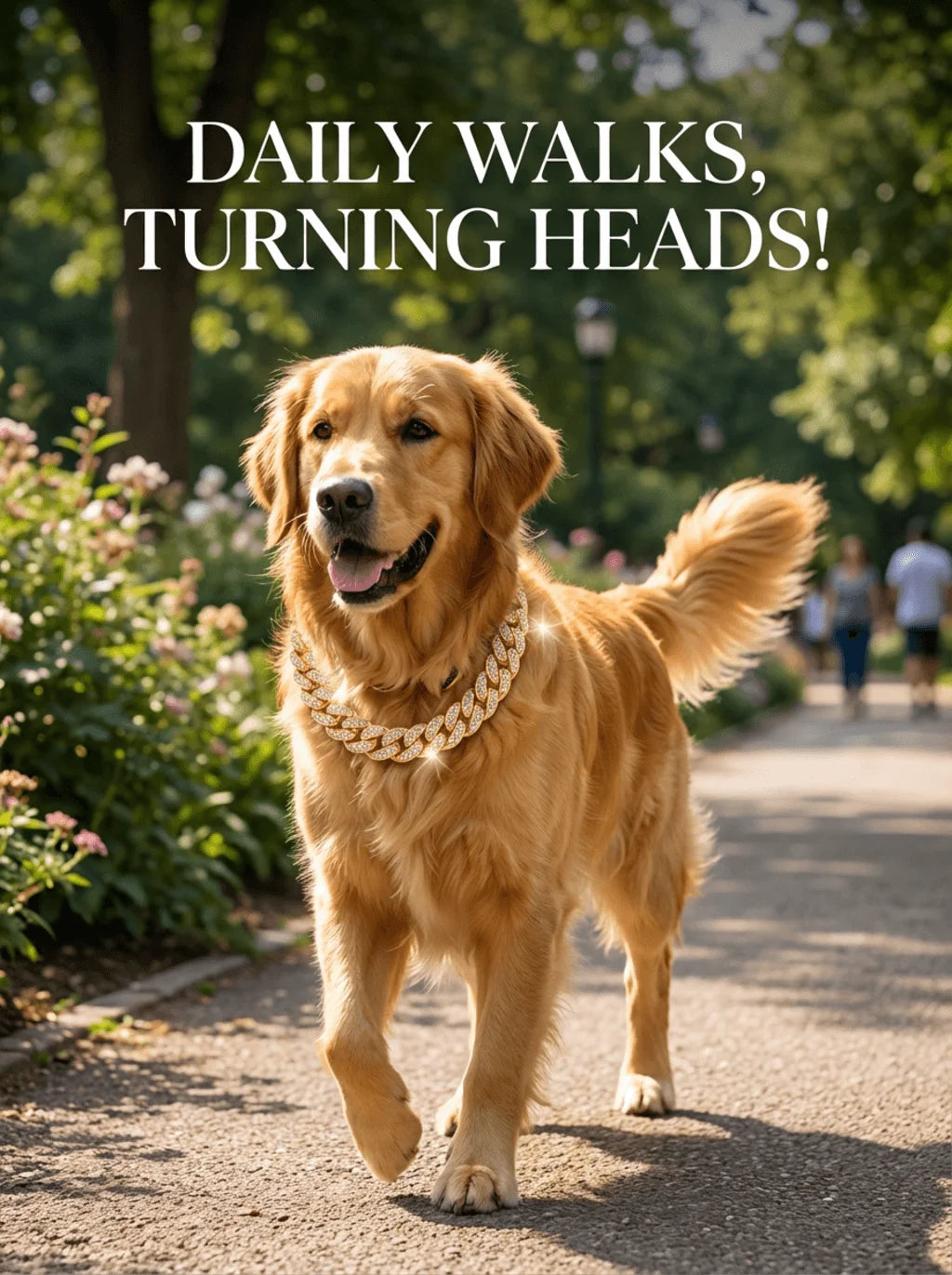 Luxury Hip Hop Dog Collar | Gold Tone Stainless Steel Pet Jewelry