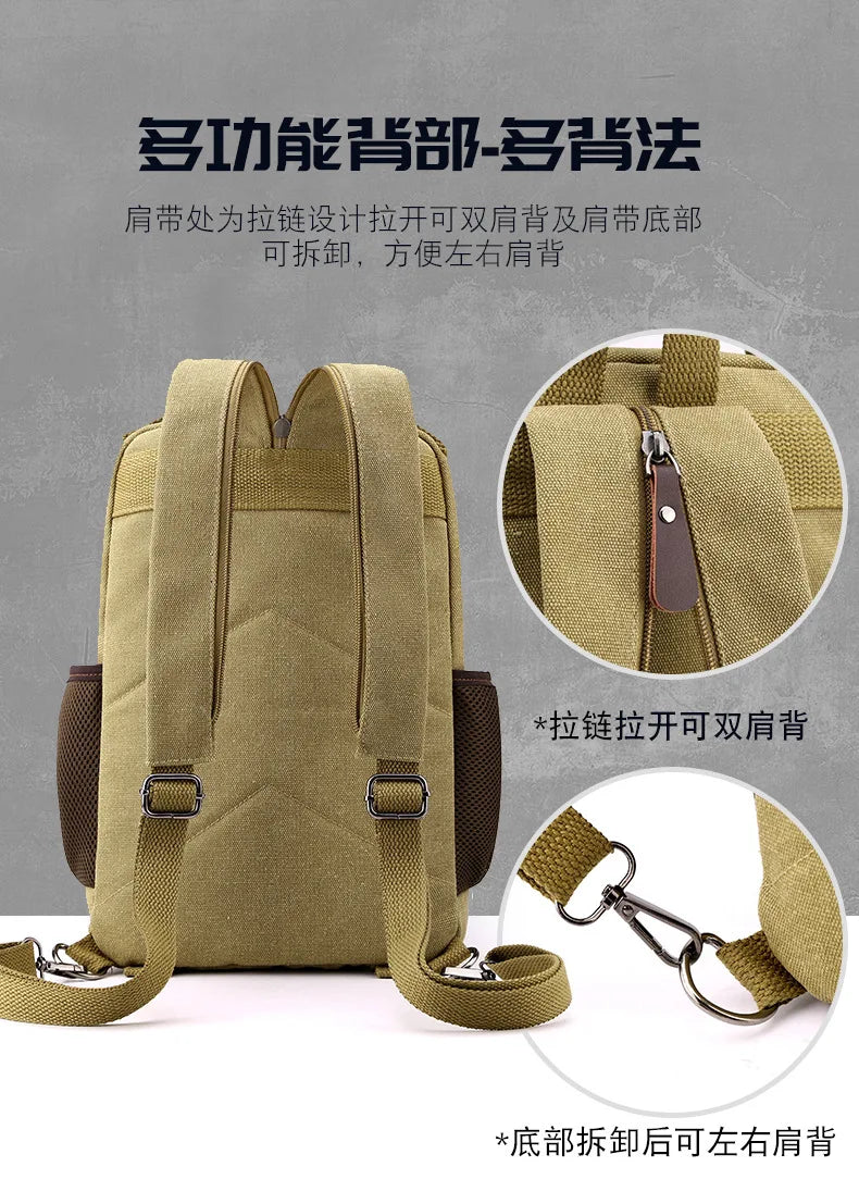 Multifunctional Canvas Chest Bag | Sleek Travel Companion