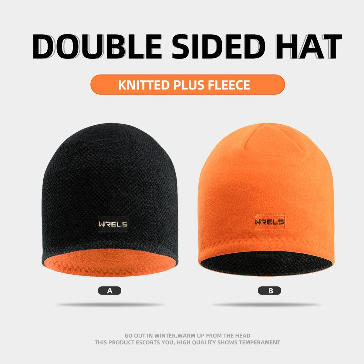 Unisex Two-Sided Fleece Hat | Warm Windproof Outdoor Sports Cap