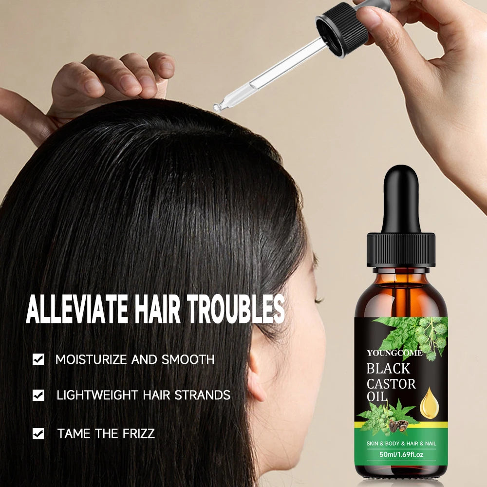 Organic Black Castor Oil | Nourishing Massage Oil for Skin & Hair